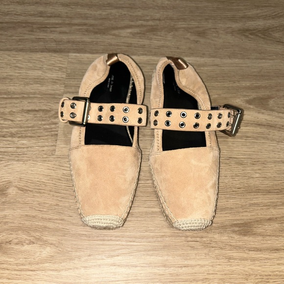 rag & bone: Anteros Buckle-Detailed Suede Espadrilles